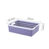 Multi-Purpose Storage Basket with Handles | Woven Plastic Organizing Bin | 23cm L x 16.5cm W x 7.5cm I Office Storage Organizer Bin for Pantry, School, Toy, Beauty Products