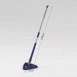 360 Twist Rotatable Mop | Extended Triangle Auto Squeeze Long Handle Mop 360 Twist Squeeze Wringing X-type Window Glass Toilet Bathroom Floor Household Cleaning Ceiling Dusting