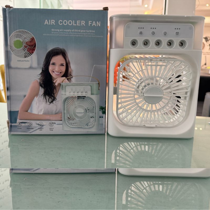 Portable Air Conditioner Fan | Usb Electric Fan With Led Night Light, Fine Mist Water, And Humidifier Function | Led Night Light Water Mist | Random Color
