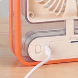 Portable USB Air Cooler Fan – 3-Speed, Mist Spray, Rechargeable | Random Color