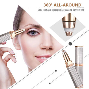 2-in-1 Flawless Facial Hair Remover & Eyebrow Trimmer | USB Rechargeable, Painless & Portable | Random Color