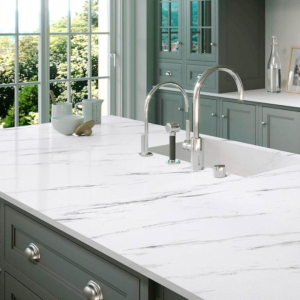 Marble Sheet Sticker | White & Grey | Best Quality | 60 x 200 cm