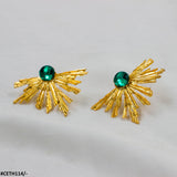 CETH114 YYE Peacock Leaft Studs - CETH
