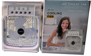 10 Inches | Large Size Portable Air Conditioner Fan | Usb Electric Fan With Led Night Light, Fine Mist Water, And Humidifier Function | Led Night Light Water Mist | Random Color