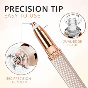 2-in-1 Flawless Facial Hair Remover & Eyebrow Trimmer | USB Rechargeable, Painless & Portable | Random Color